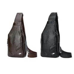Modna skórzana torebka crossbody z wzorem liściTorebki